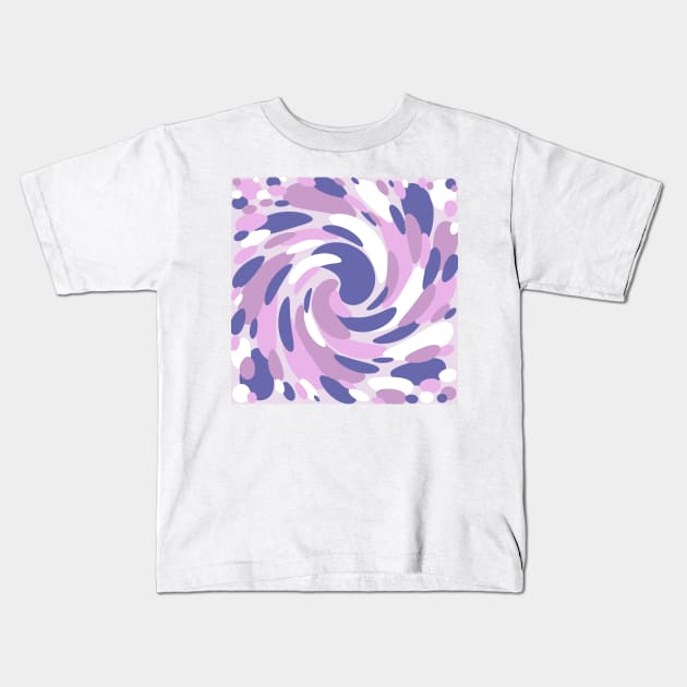 1960's Retro Psychedelic Dot Pattern in Purple, Pink and White Kids T-Shirt by MellowCat